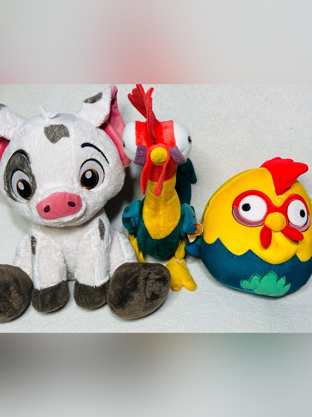 12” Disney Princess Moana HeiHei Animated Plush Disney Rooster Plush + Pua Plush